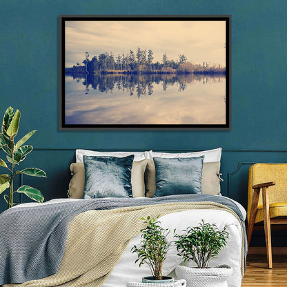 Sunset Over Forest Lake Wall Art