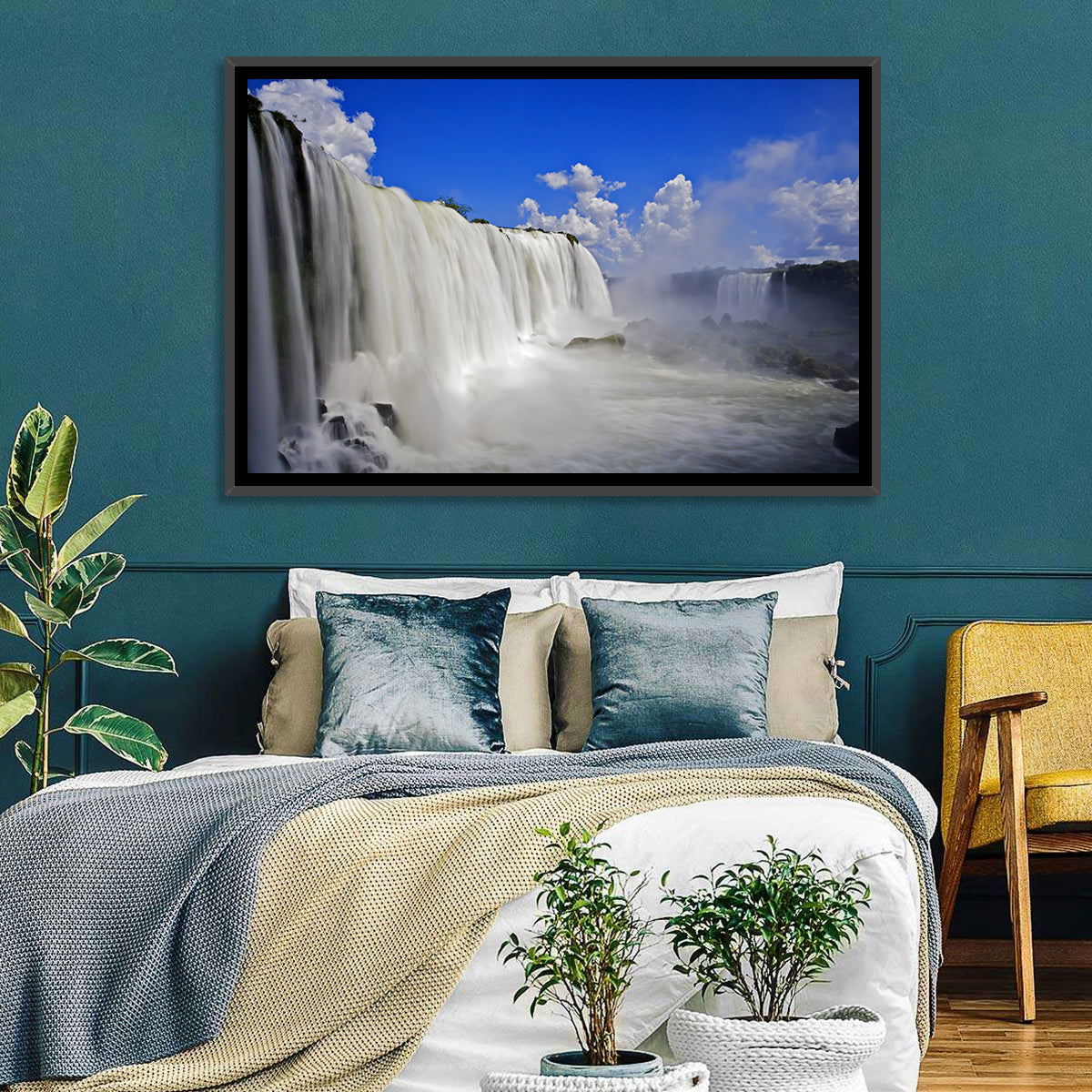 Silky Iguazu Falls, Foz Do Iguaçu Wall Art in a room, landscape