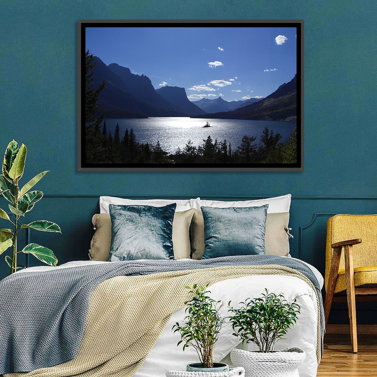 Montana Mountains Lake Wall Art