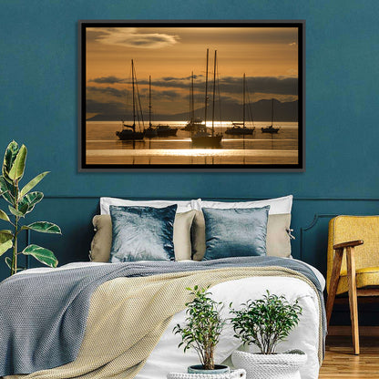 Sailboats at Sunrise Wall Art