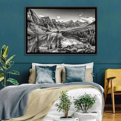 Moraine Lake Monochrome Mountain Landscape Wall Art