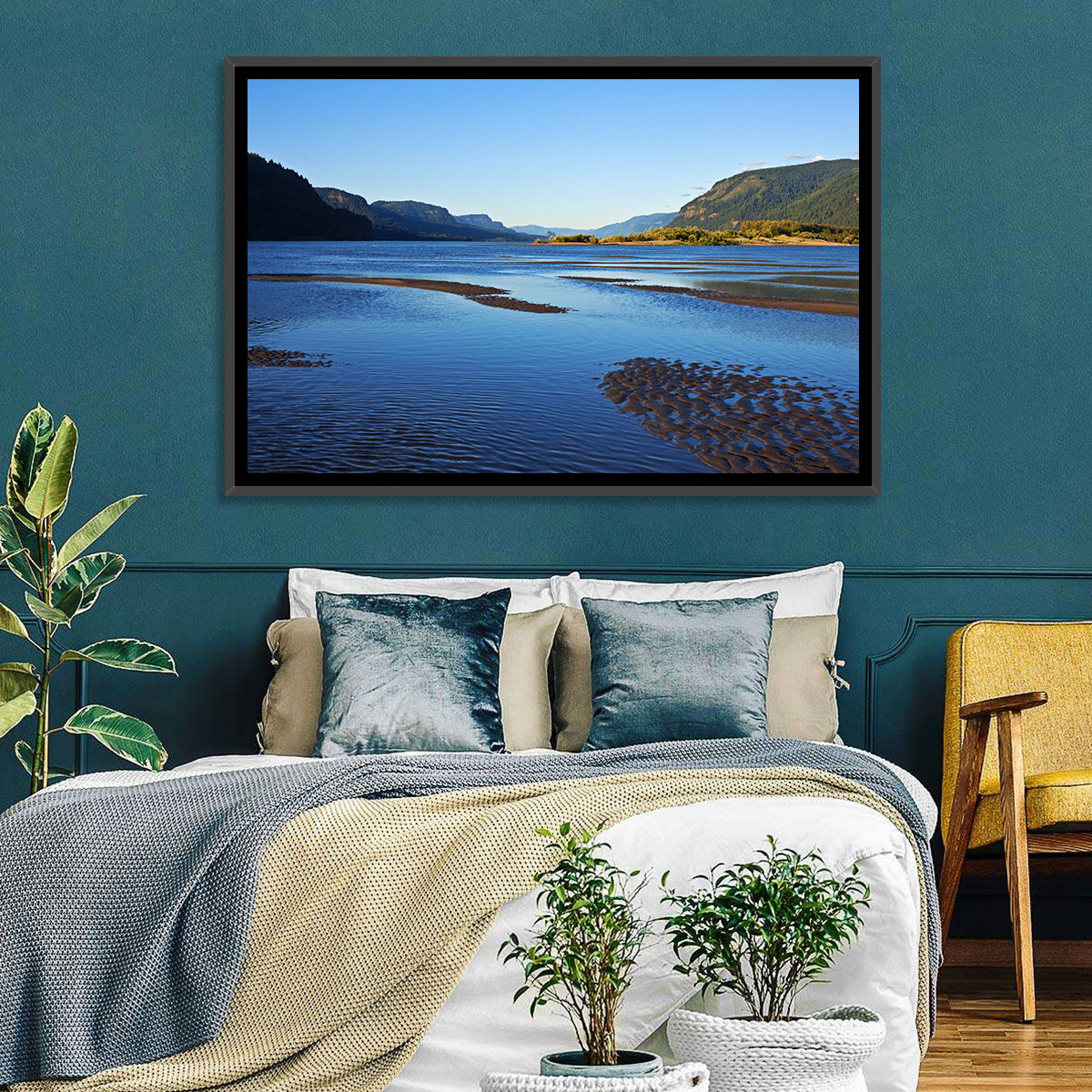 River Gorge Landscape Wall Art in a room, landscape