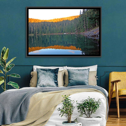 Golden Hour Lake Reflection Wall Art