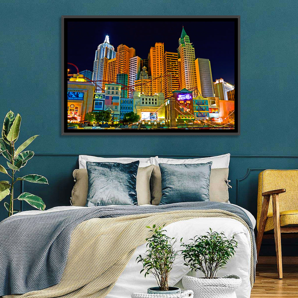 Las Vegas Big Apple Coaster at Night Wall Art