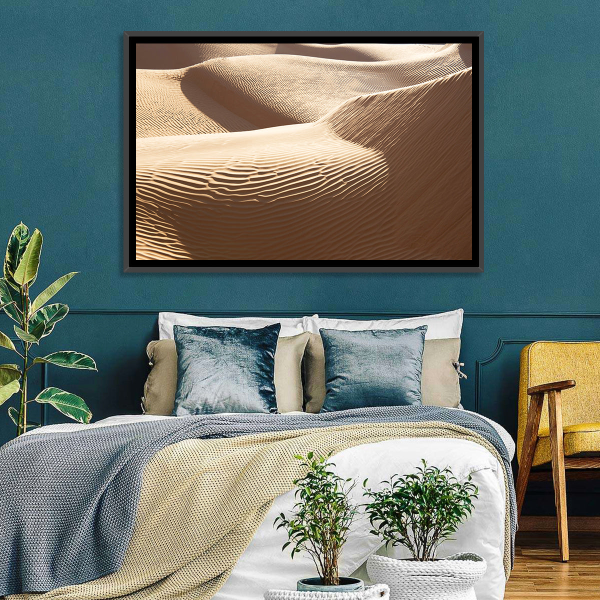 Sahara Sand Dunes Close-up Wall Art in a room, landscape