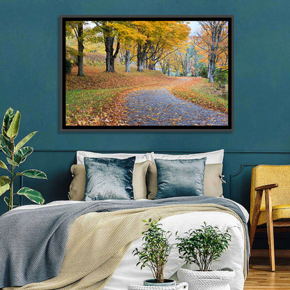 Autumn Road with Golden Canopy Wall Art