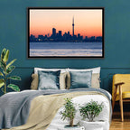 Toronto Dusk Skyline with Cn Tower Wall Art