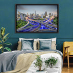 Shanghai Dusk Interchange Cityscape Wall Art