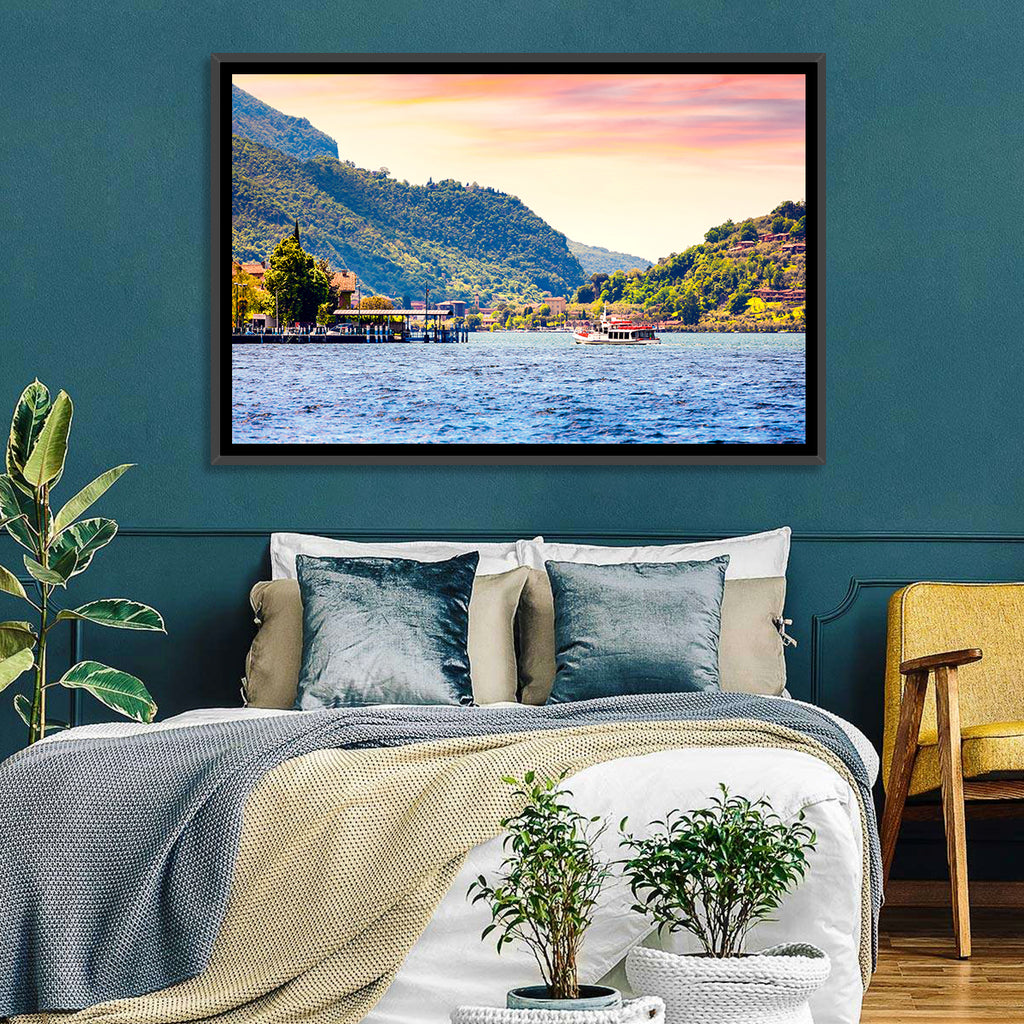 Lake Iseo Morning Harbor Wall Art