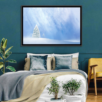 Two Snowy Evergreens Wall Art