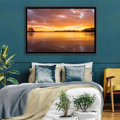 Golden Sunset Over Lake Norman Wall Art