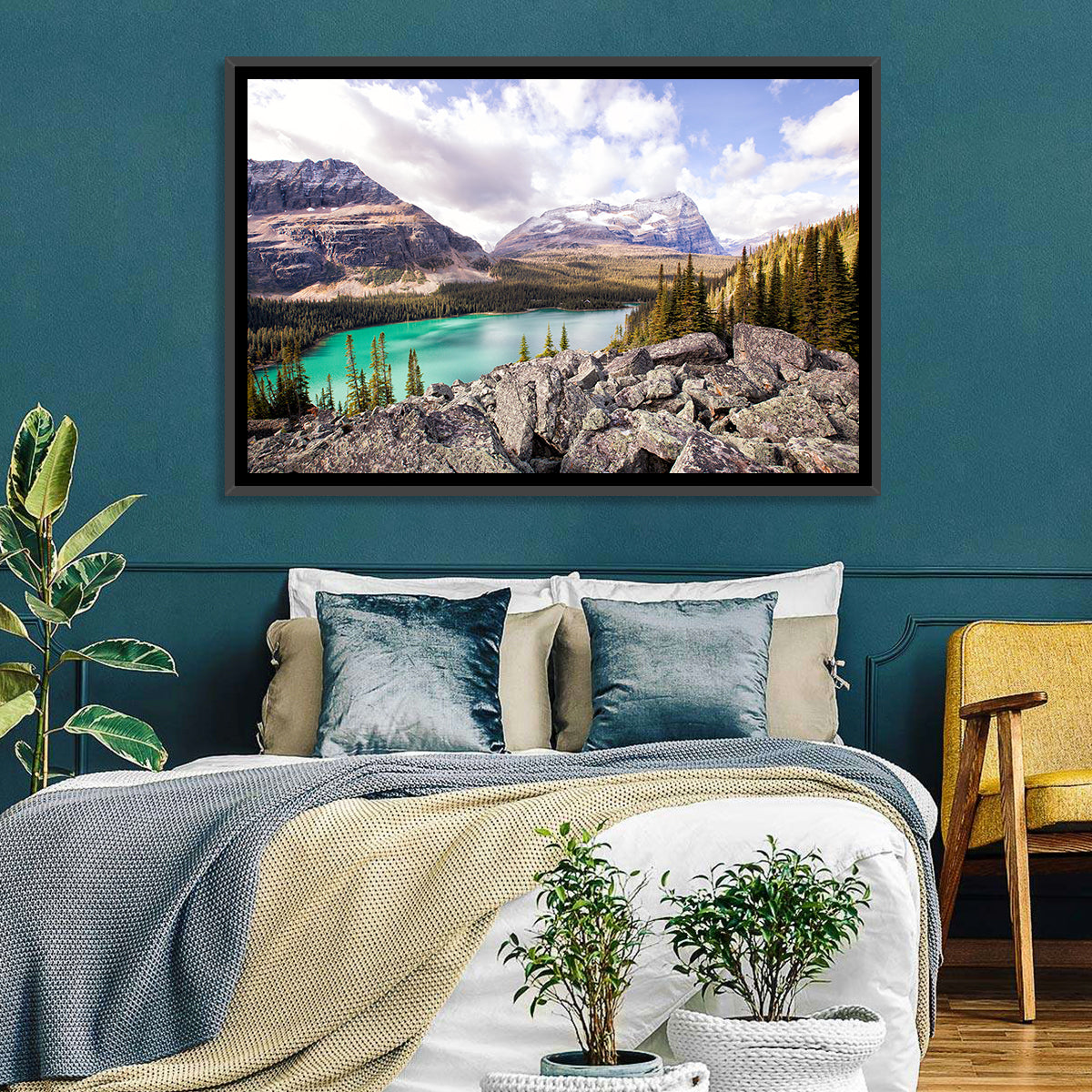 Lake Ohara Rocky Shore Wall Art