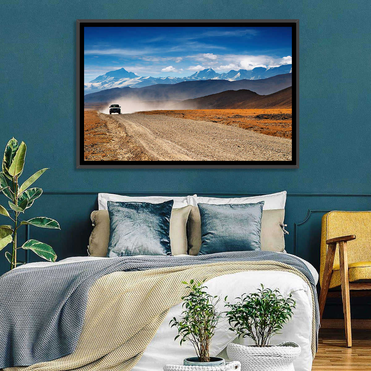 Road to Everest, Tibetan Highlands Wall Art in a room, landscape