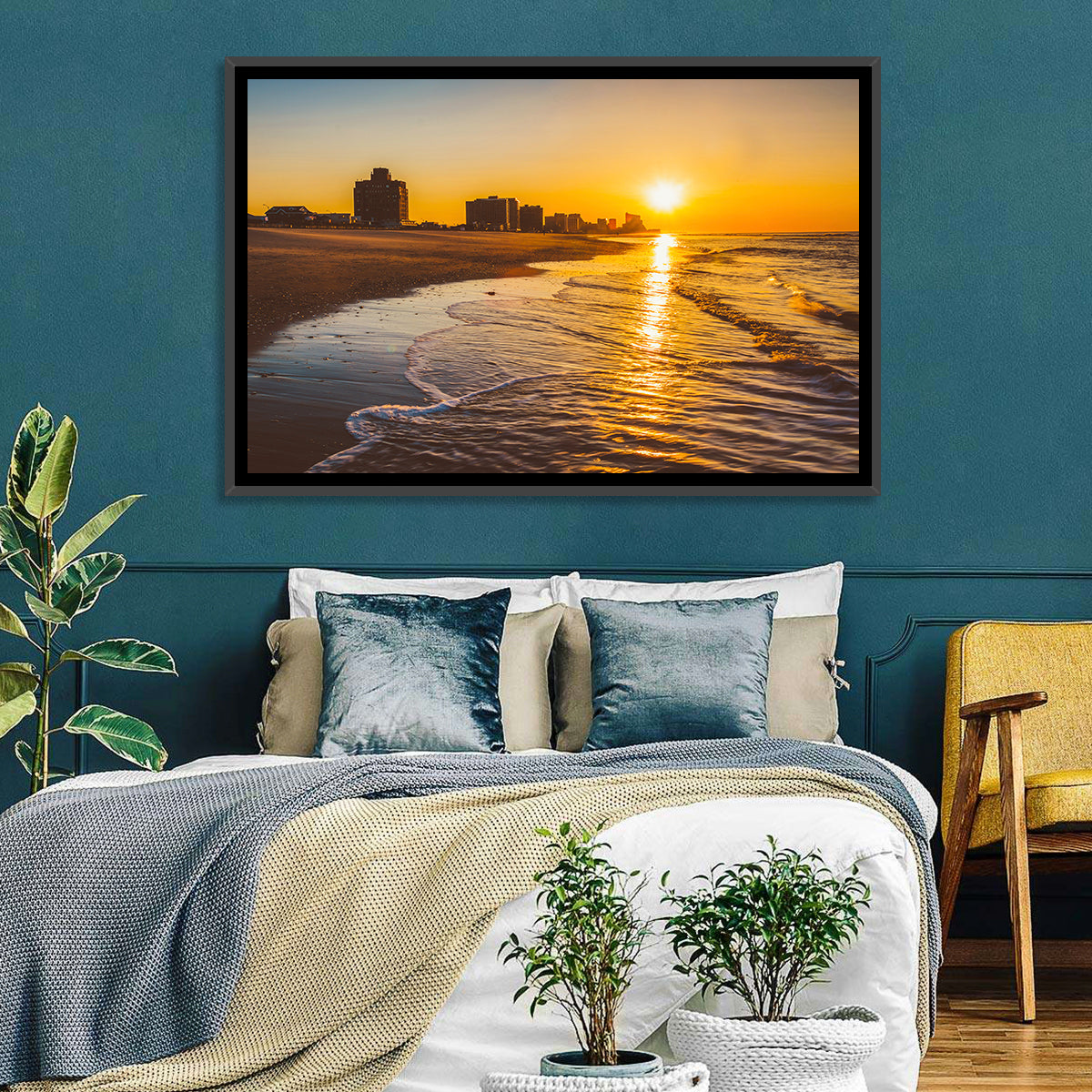 Ventnor Beach Sunrise Reflection Wall Art