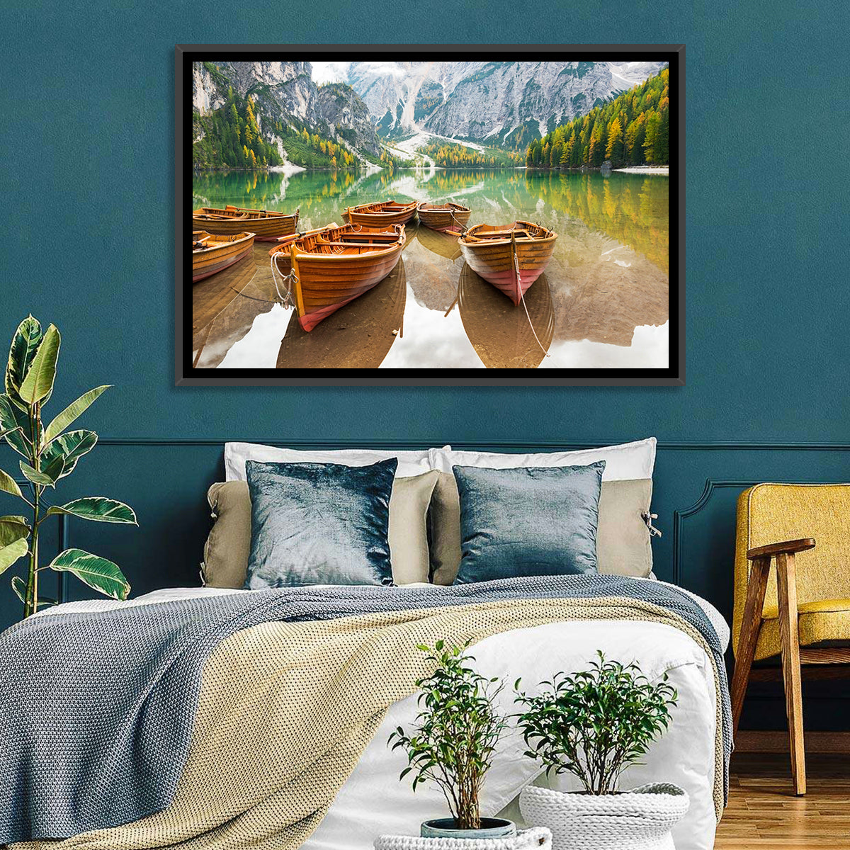 Rowboats on Lake Braies Wall Art