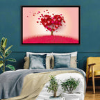 Whimsical Heart Tree Illustration Wall Art