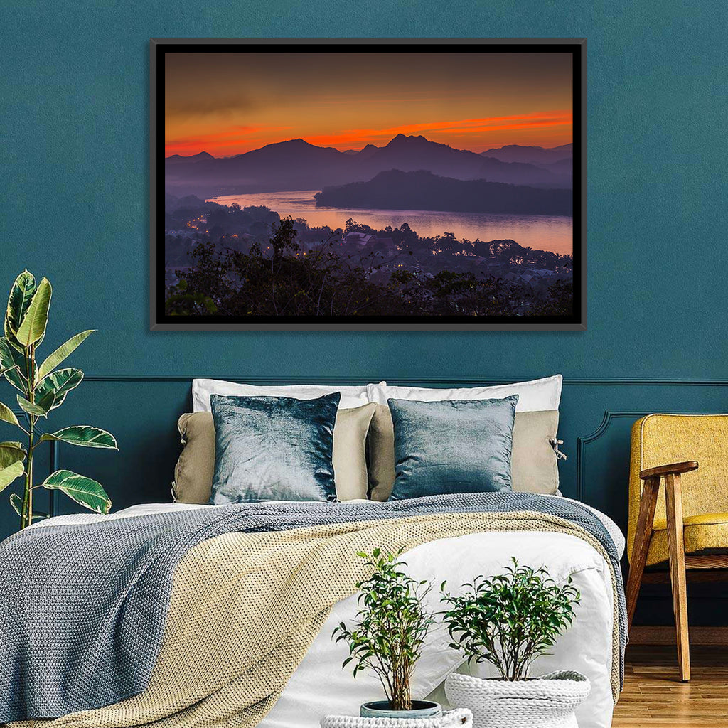 Luang Prabang Sunset Over Mekong Wall Art