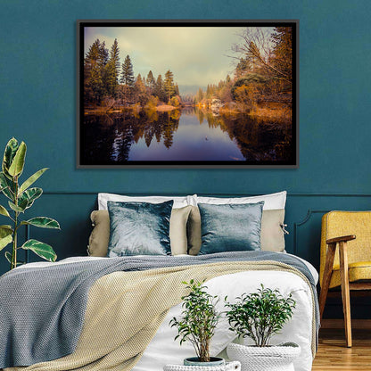 Misty Lake Fulmor Reflection Wall Art