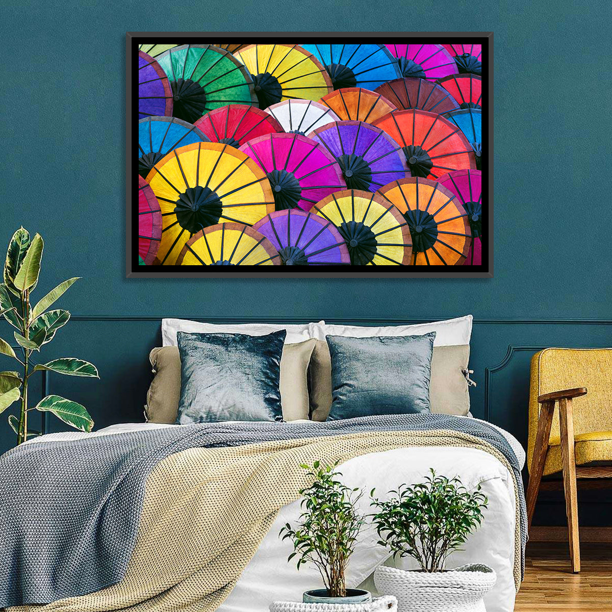 Vibrant Market Parasols Wall Art
