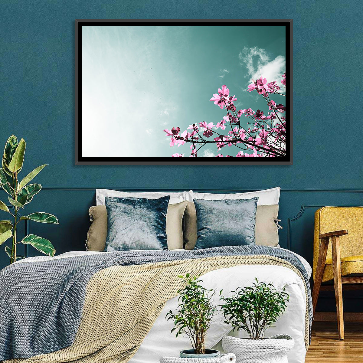 Pink Fig Tree Branches Wall Art