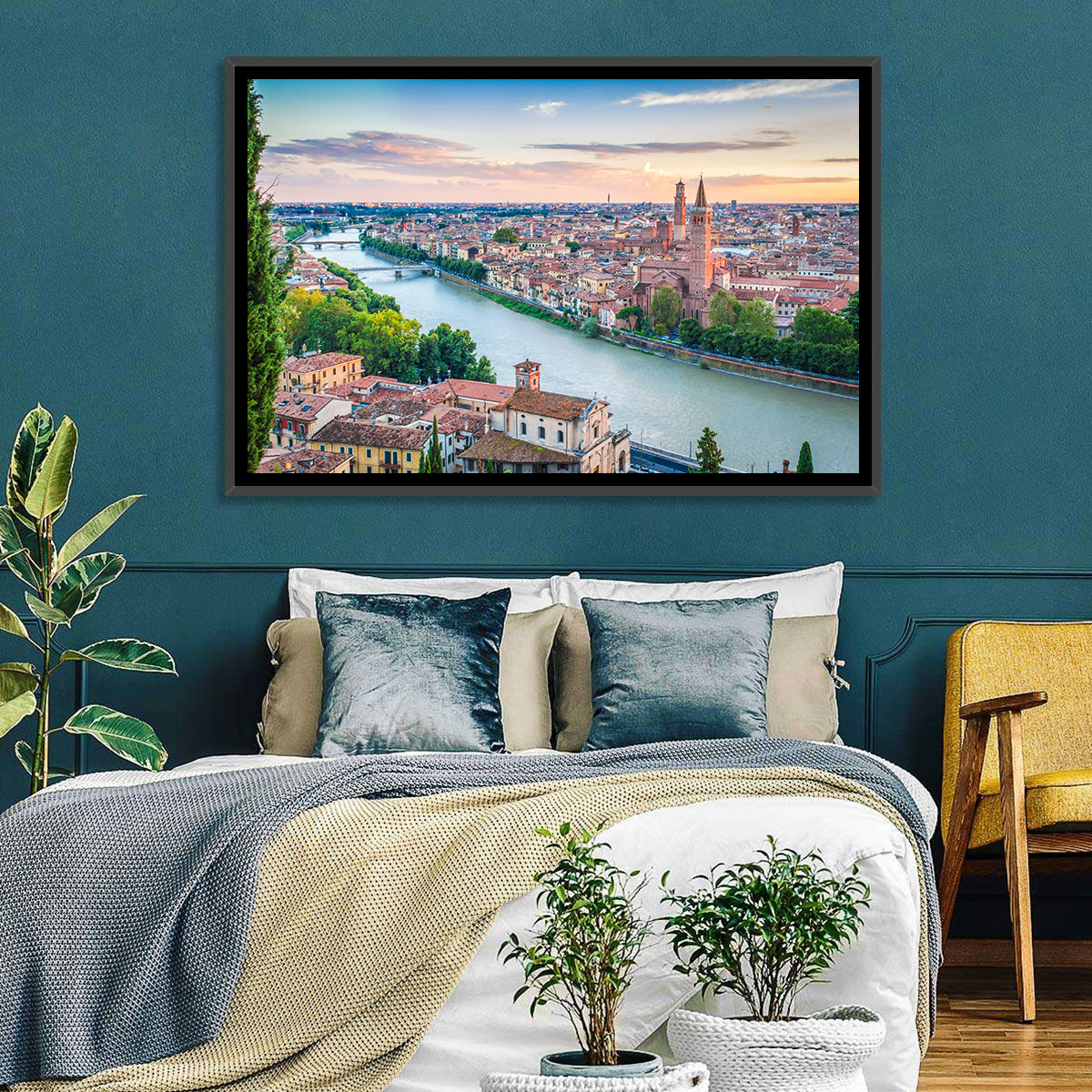 Verona Riverbend at Golden Hour Wall Art