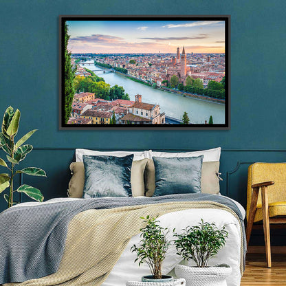 Verona Riverbend at Golden Hour Wall Art