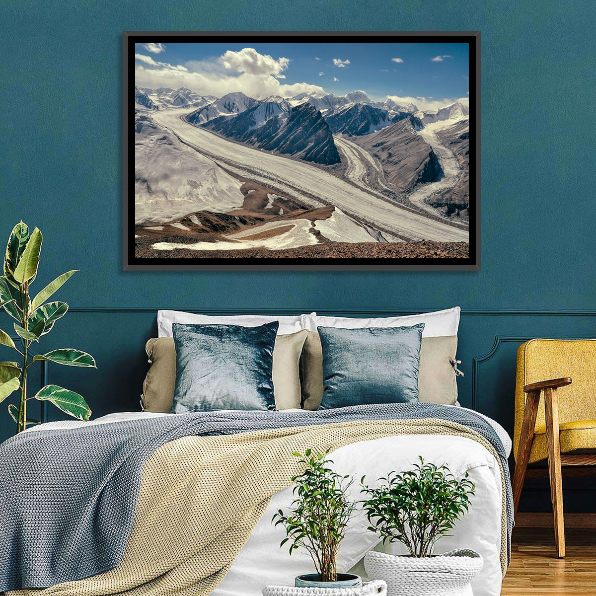 Fedchenko Glacier Vista Wall Art in a room, landscape