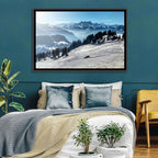 Sunlit Alpine Ski Slope Wall Art
