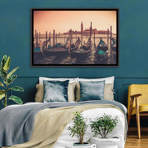 Gondolas In Canal Wall Art