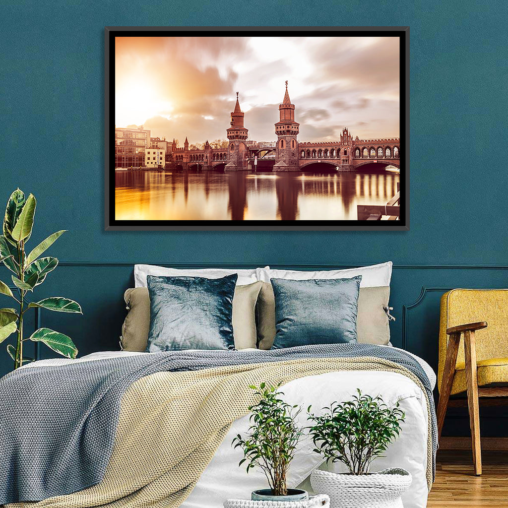 Oberbaumbruecke Sunset Reflection Berlin Wall Art