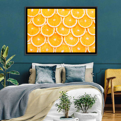 Orange Slice Grid Pattern Wall Art