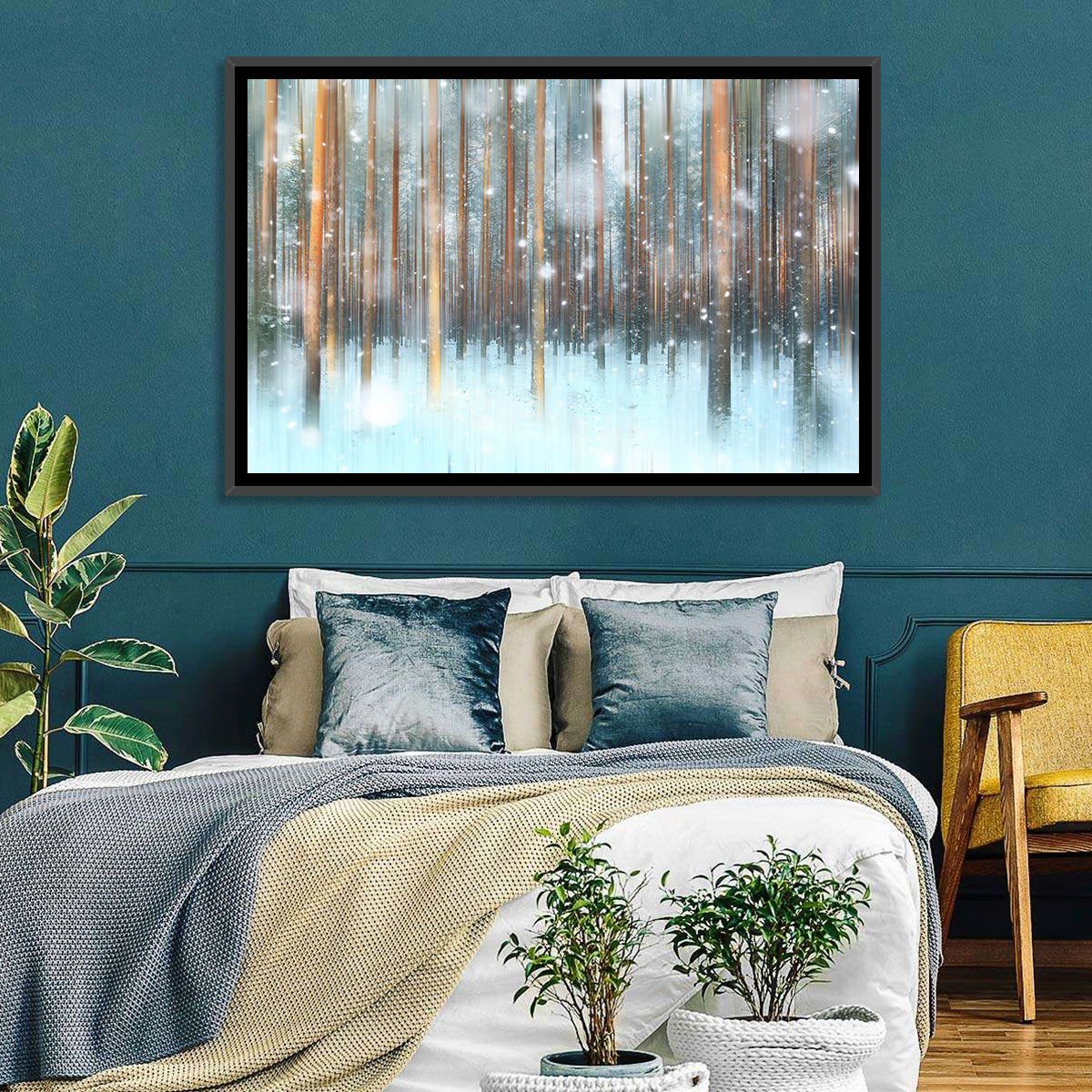 Ethereal Snowy Pine Forest Wall Art