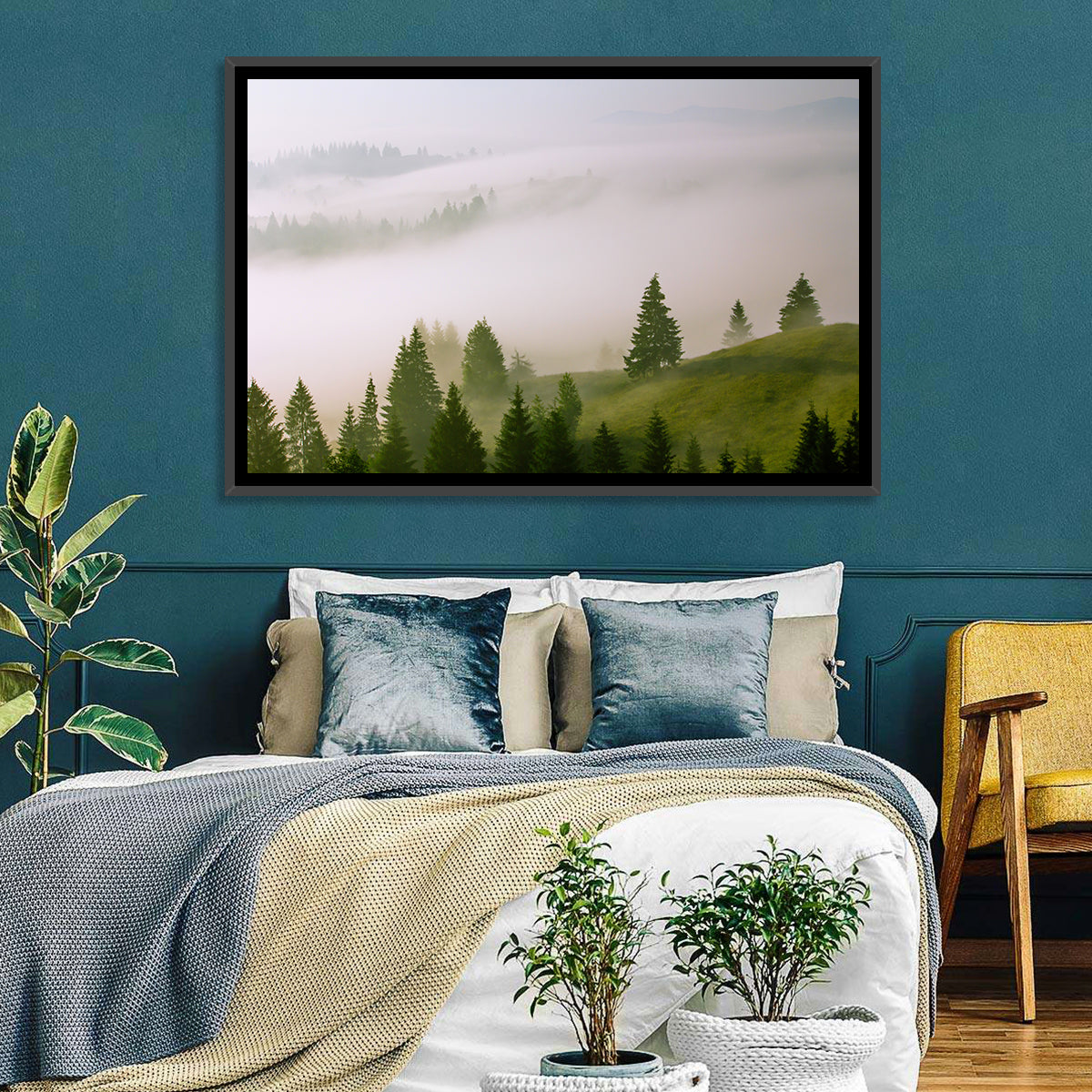 Foggy Summer Landscape Wall Art