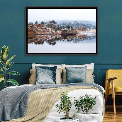 Marys Lake Foggy Reflection Wall Art