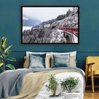 Red Train at Landwasser Viaduct Wall Art
