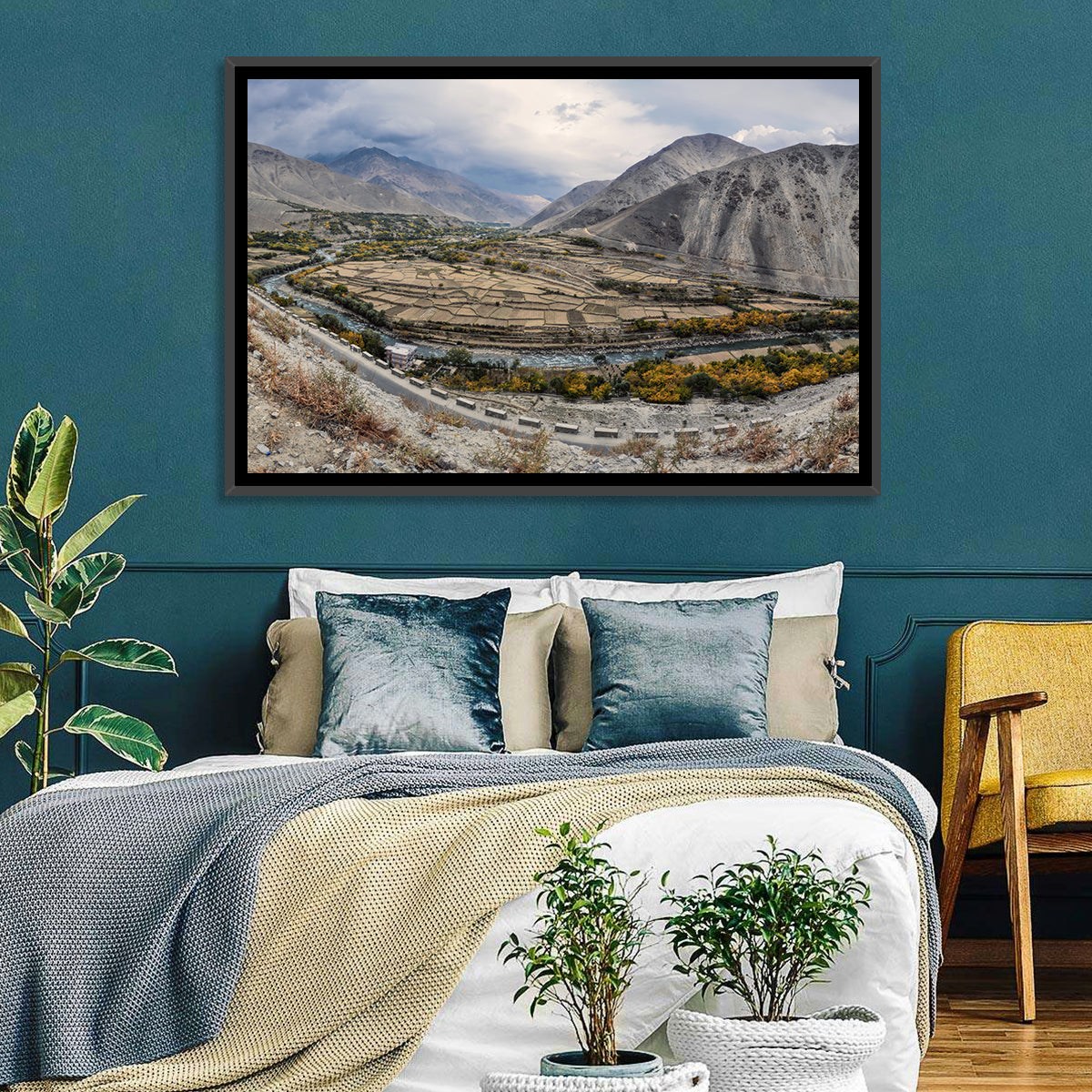 Autumn Valley, Afghanistan Wall Art in a room, landscape