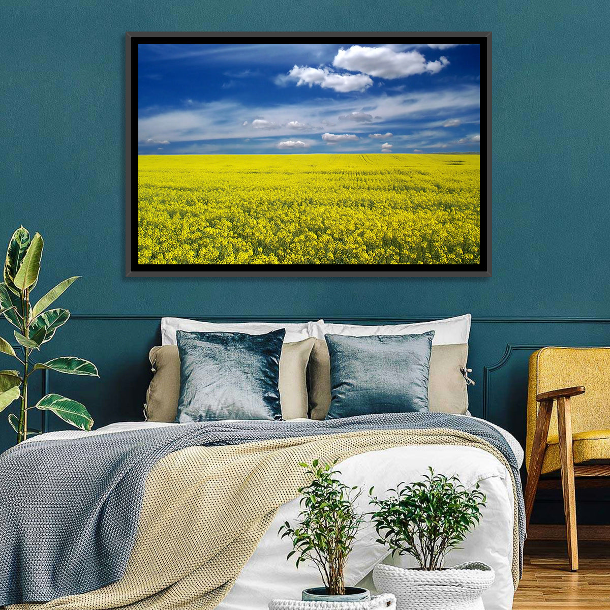 Sunlit Canola Field Wall Art