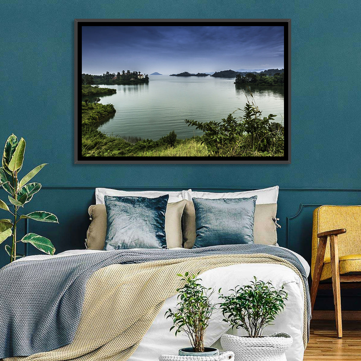 Lake Kivu Overcast Landscape Wall Art