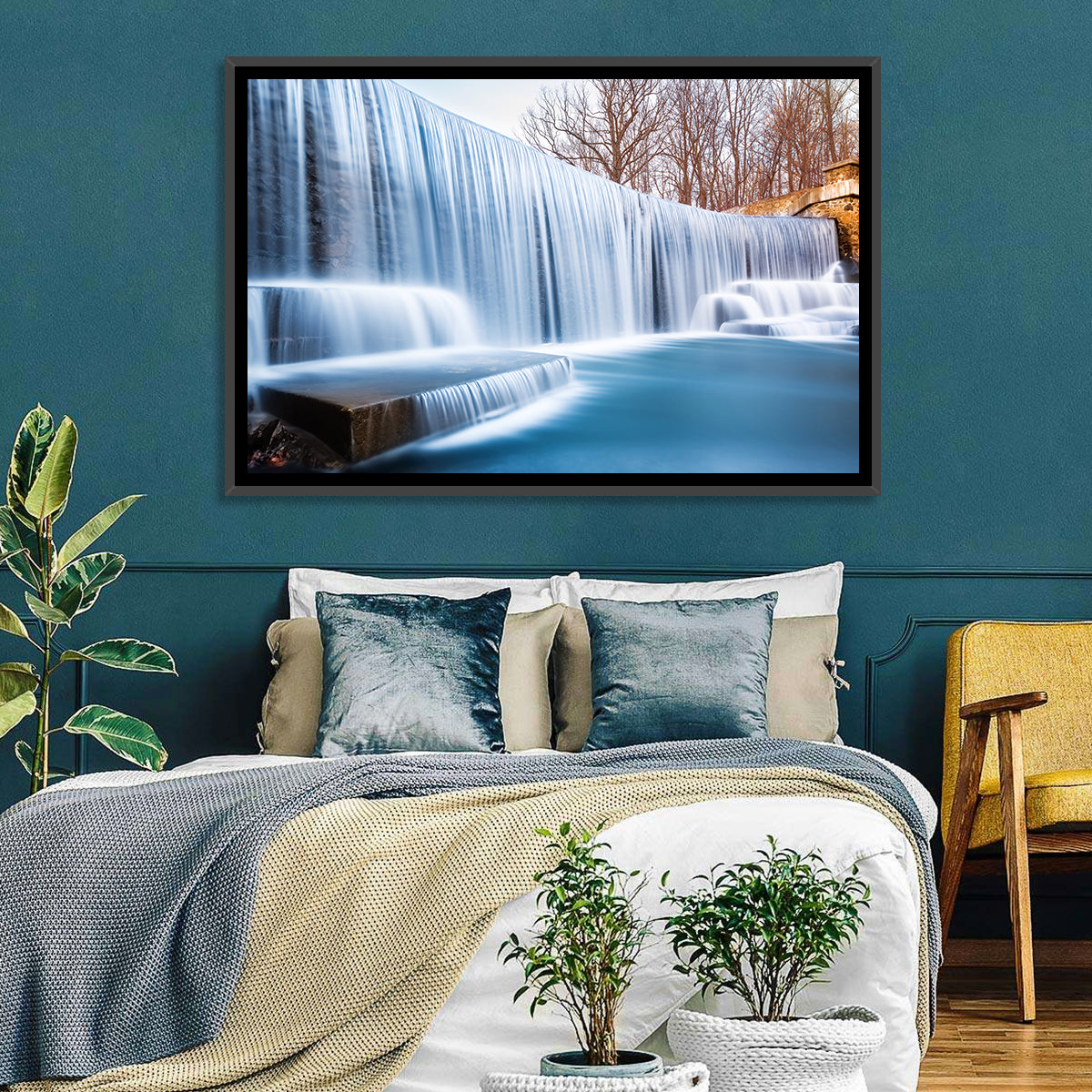 Seeley's Pond Winter Waterfall Wall Art