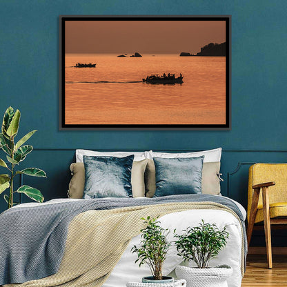 Lake Malawi Sailboats at Sunset Wall Art