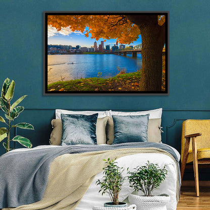 Willamette River at Golden Hour Wall Art