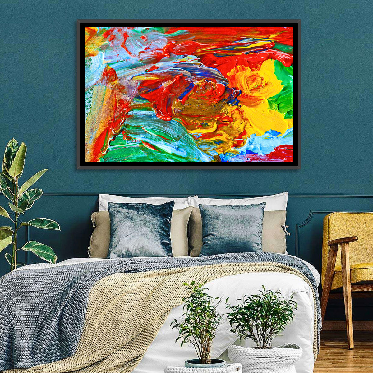 Palette Knife Color Study Wall Art in a room, landscape