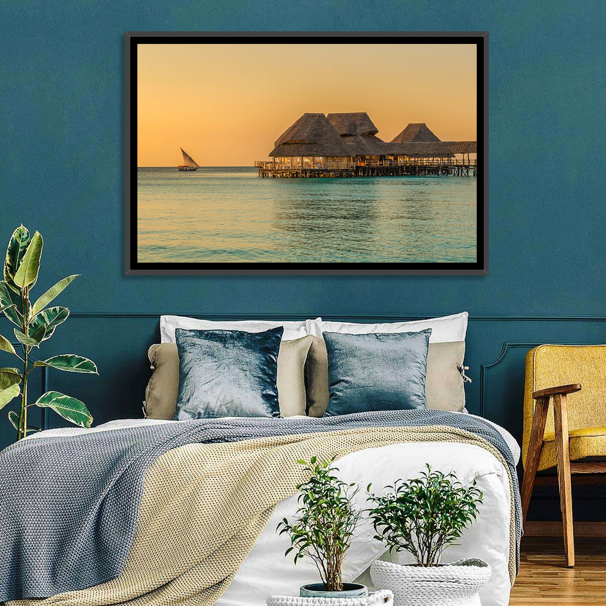 The Rock Restaurant Sunset Wall Art