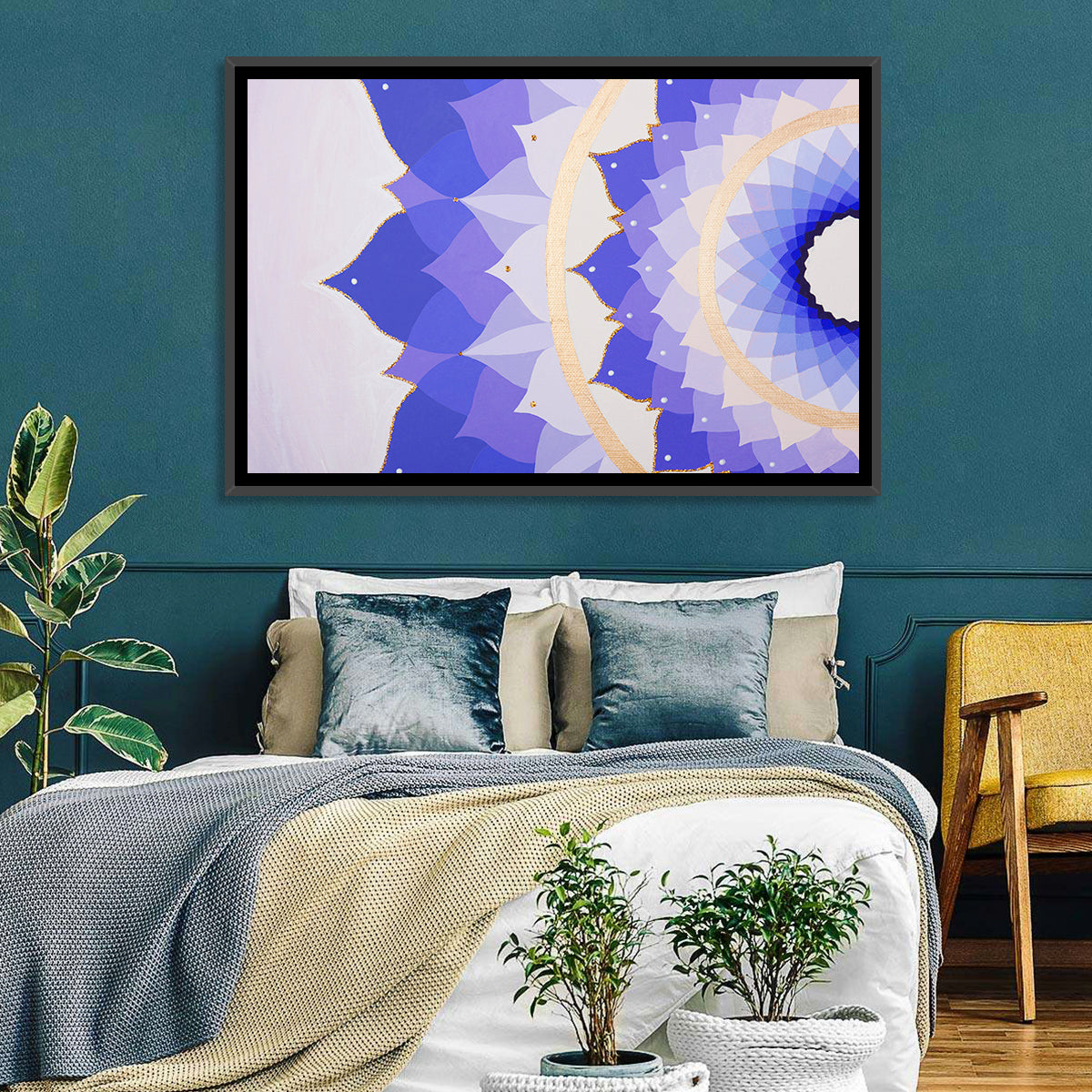 Sahasrara Chakra Lotus Mandala Wall Art