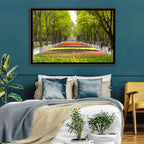 Tree-lined Tulip Garden Path Wall Art