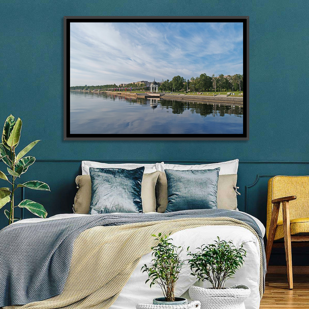 Lake Onega Promenade with Gazebo Wall Art