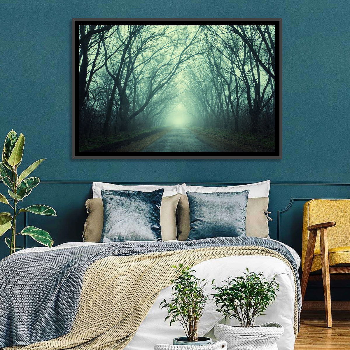 Foggy Forest Pathway Wall Art