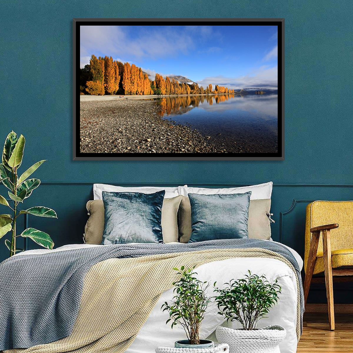 Lake Wanaka Golden Reflection Wall Art