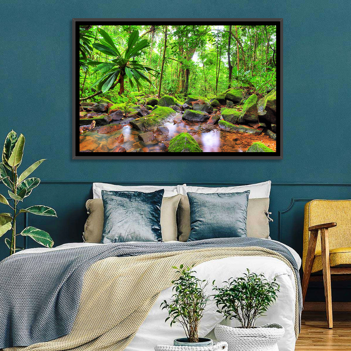 Mossy Rainforest Stream Wall Art
