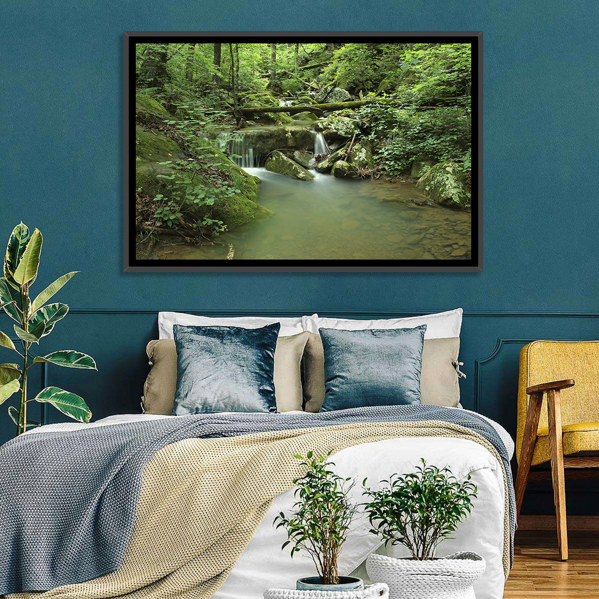 Arkansas Forest Stream Wall Art in a room, landscape